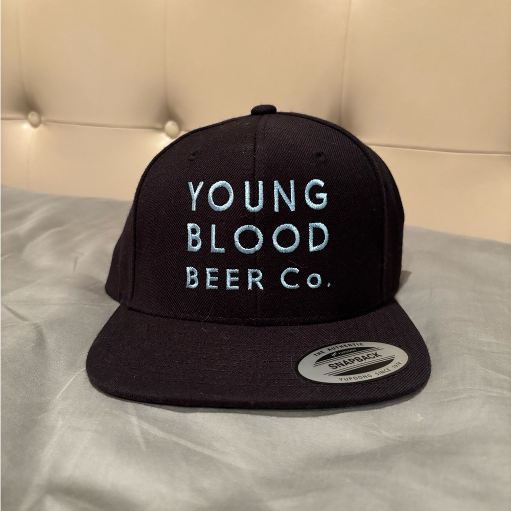 Young Blood Beer Co. Black Snapback Hat (Brand New!)